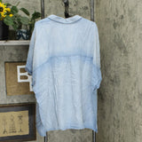 NWT Side Stitch Plus Size Tencera Button Front Short-Sleeve Top. A350095 Plus 3X