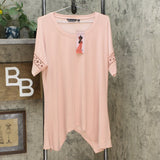 Nina Leonard Women's Dolman Sleeve Tunic Top With Uneven Hem