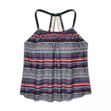 Kona Sol Women's Plus Size Racerback High Neck Tankini Top
