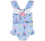 Penelope Mack Women's Toddler Girls Floral Striped One Piece Swimsuit
