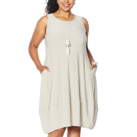 MarlaWynne Women's Plus Size Matte Jersey Sleeveless Dress With Pocket –  Biggybargains