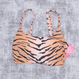Xhilaration Women's Tiger Print Square Neck Bralette Bikini Swim Top