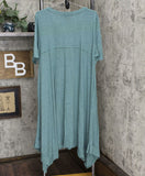 LOGO by Lori Goldstein Plus Size Lounge Handkerchief Hem Jersey Dress