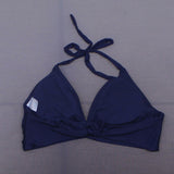 Kona Sol Women's Faux Wrap Halter Bikini Top Navy Large