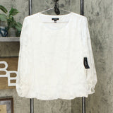 Alfani Women's 3/4 Sleeve Jacquard Bubble Top