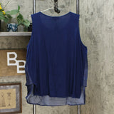 DG2 by Diane Gilman Women's Plus Size SoftCell Chambray Easy Tank Blouse