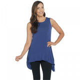 Cuddl Duds Plus Size Softwear Stretch Handkerchief Hem Ruffle Tank Top
