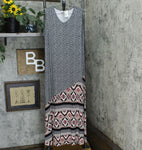 Joan Rivers Women's Mixed Pattern Sleeveless Knit Maxi Dress