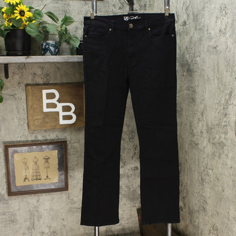 DG2 by Diane Gilman Classic Stretch Boot Cut Jeans Black 14