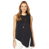 NWT DG2 by Diane Gilman Asymmetric Sleeveless Top 703140 Medium XL
