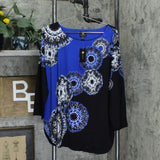 JM Collection Women's Tie Dye Metallic Accents Boat Neck Knit Top