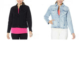 DG2 by Diane Gilman Women's Plus Size Frayed Hem Denim Jacket