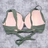 Shade & Shore Women's Light Lift Twist Front Long Textured Bikini Top