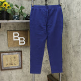 Denim & Co. Women's Active French Terry Pull-On Ankle Pants Bright Navy Small