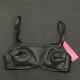 Xhilaration Women's Faux Leather Look Bralette Bikini Top
