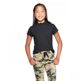 Art Class Girls' Lettuce Edge Ribbed Mock Neck T-Shirt
