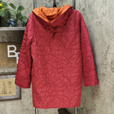 MarlaWynne Women's Reversible Lightweight Quilted Coat Burnt Orange Medium