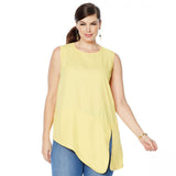 DG2 by Diane Gilman Women's Plus Size Asymmetric Sleeveless Top