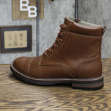 Goodfellow & Co Men's Jeffrey Cap Toe Combat Boots Brown 8