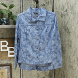 DG2 by Diane Gilman Women's SoftCell Denim Jacket Midtone Palm Large