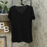 DG2 by Diane Gilman Women's Burnout Embellished Top Black Animal Medium