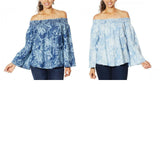 DG2 by Diane Gilman Women's Off the Shoulder Floral Print SoftCell Top