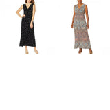 Nina Leonard Women's Miracle Matte Jersey Ruffle Neck Maxi Dress