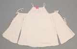 Xhilaration Women's Cold Shoulder Long Tie Sleeve Woven Top Blouse Shirt