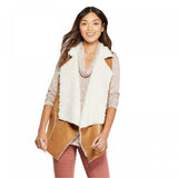 Knox Rose Women's Sleeveless Faux Suede With Faux Fur Lining Vest