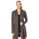 Soft & Cozy Shirred Back Brushed Jersey Knit Wrap Charcoal Heather Plus 1X