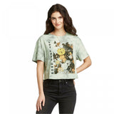 Mighty Fine Women's Let Love Grow Short Sleeve Cropped Graphic T-Shirt