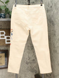 DG2 by Diane Gilman Women's Floral Applique Skinny Jeans 14 Petite Cream