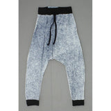 36 Point 5 Ladies Junior Fit Drop Crotch Bleach Wash Harem Capri Pants