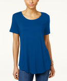 NWT JM Collection Petite Short Sleeve Shirttail Hem Knit Top. 88144UL477 PL