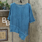Democracy Women's Mineral Wash Top With Crochet Detail