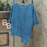 Democracy Women's Mineral Wash Top With Crochet Detail