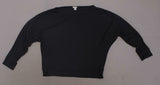 A New Day Women's Dolman Long Sleeve Boat Neck Rib Knit T-Shirt Black Large