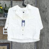 Universal Thread Women's Short Sleeve Button-Down Shirt White M
