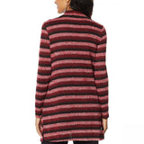 Slinky Brand Women's Striped Long Sleeve Sweater Duster Cardigan