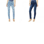 DG2 by Diane Gilman Women's Petite Virtual Stretch Paisley Print Skinny Jeans