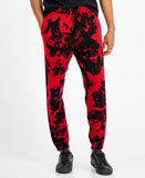 INC International Concepts Mens Cashmere Blend Tie-Dye Jogger Pants Red Wash XXL