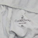 Cuddl Duds Stretch Woven Lounge Pants with Tuxedo Stripe Cloud Grey XL