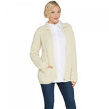 Aran Crafts Women's Zip Front Cable Knit Sweater Cardigan. A342709