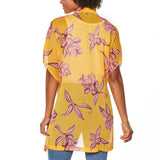 G by Giuliana Women's Printed Sheer Button Front Tunic Top