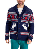 Club Room Men's Novelty Moose Sweater Cardigan