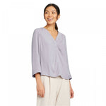 Prologue Women's 3/4 Sleeve Pleated V-Neck Blouse