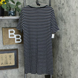 NWT Isaac Mizrahi Live! Essentials Womens Striped Elbow Sleeve Dress. A366501 L