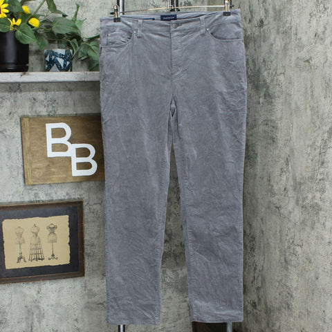 Charter Club Women's Lexington Tummy-Control Corduroy Pants Frosted Quartz 14