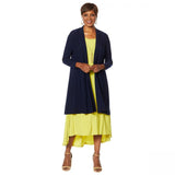 Nina Leonard Women's Miracle Matte Duster Cardigan With Back Tie