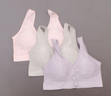 Rhonda Shear 3 Pack Jacquard Ahh Bras With Removable Pads Pastels XL